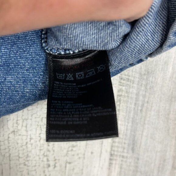 BDG Urban Outfitters denim mini skirt A line snap front blue size Medium - Picture 4 of 5